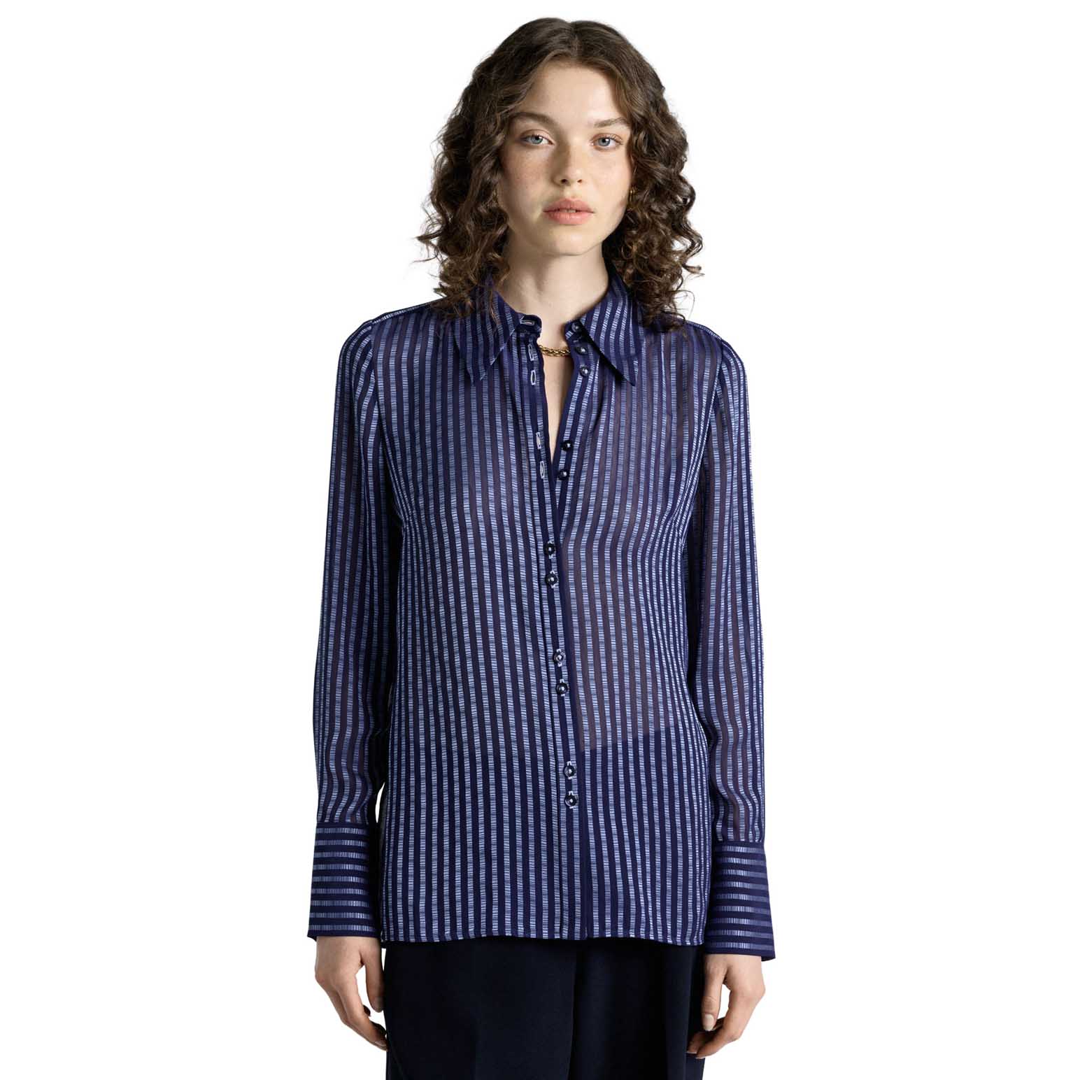Cue Burnout Textured Stripe Shirt